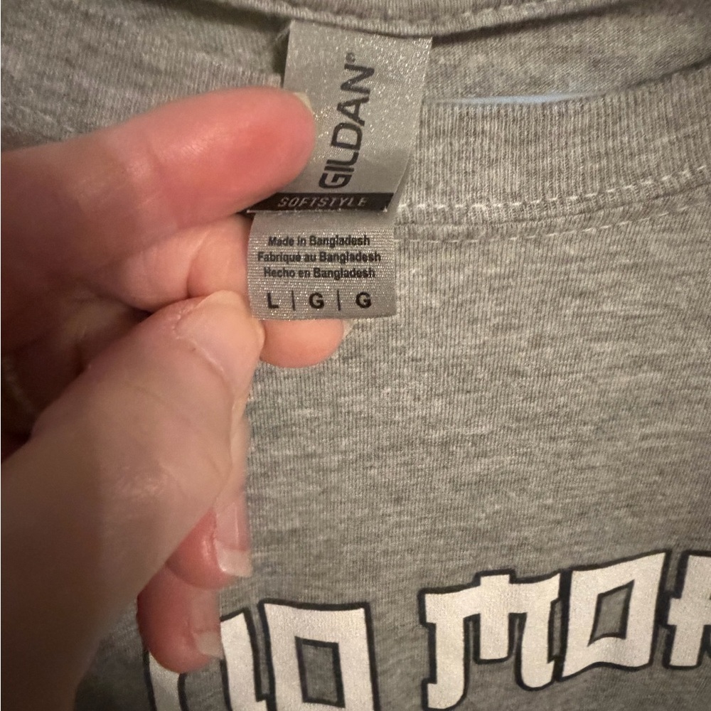 Gildan Heather Gray Graphic Tee No More Mr. Rice Guy, men’s L - Picture 2 of 6